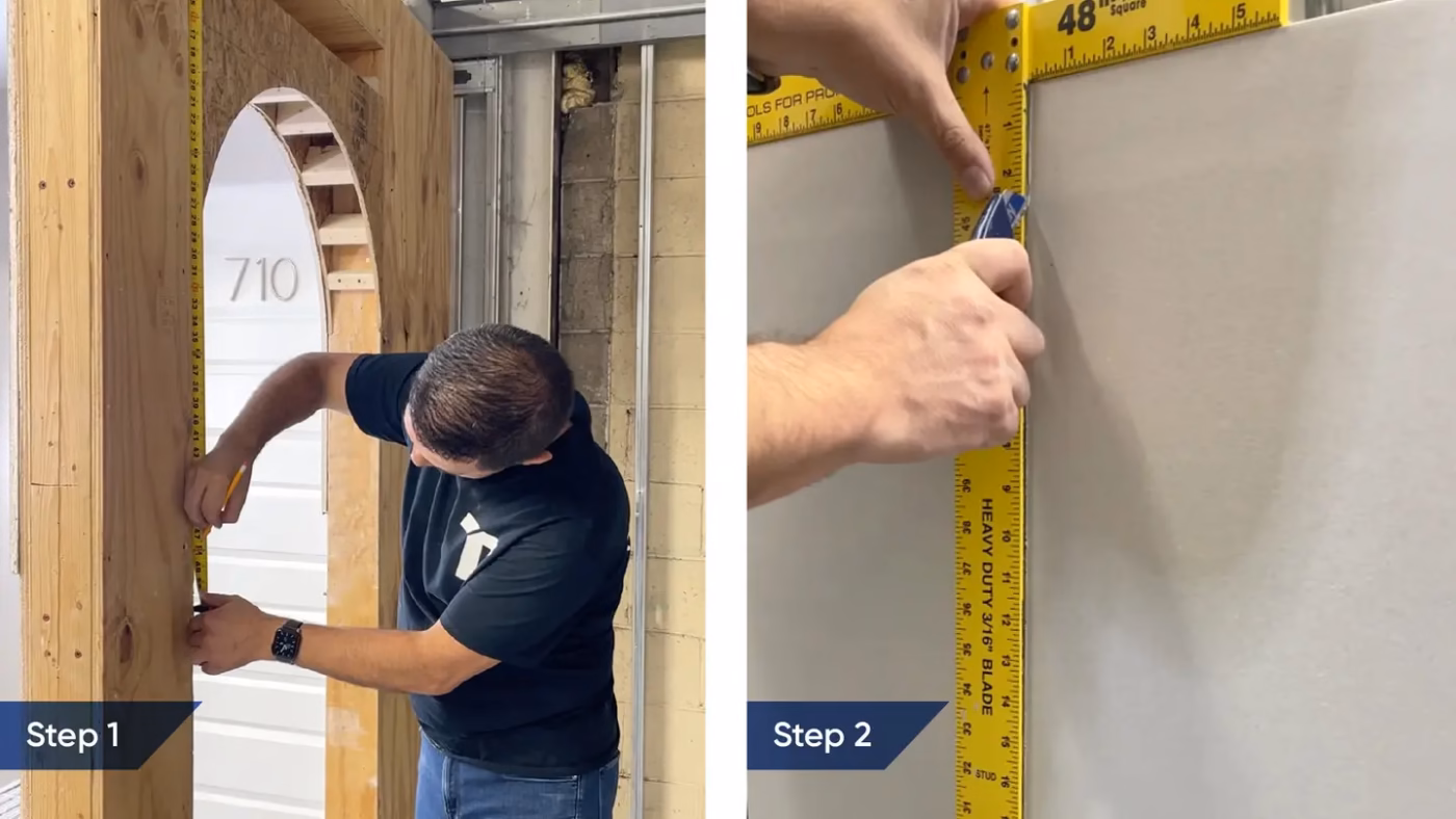 Step 1 Measure both the entire wall and the archway لَناطرح لوتوس (لَنالَند)