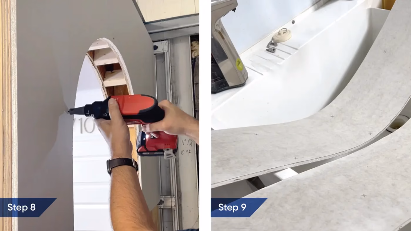 Step 8 Hang the drywall لَناطرح لوتوس (لَنالَند)